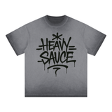 Reverse Dyed Graffiti Cotton T-Shirt