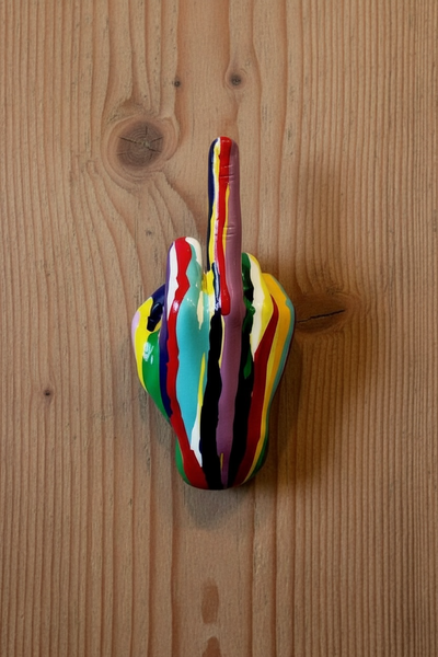 Graffiti Middle Finger Hand Wall Mounted Sculpture