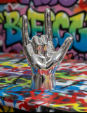 Silver I Love You Hand Tabletop Sculpture