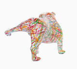 Paint Splattered Bull Dog with Leg Up- 10 Inch