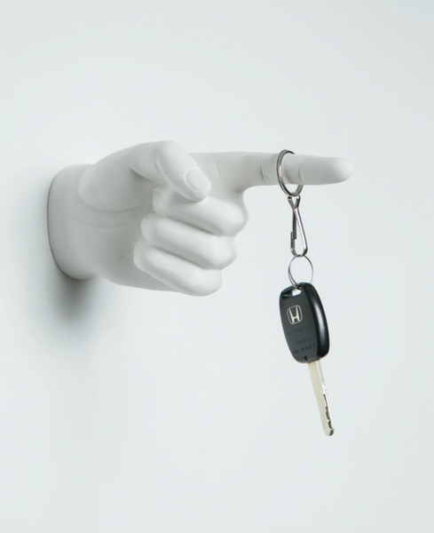 One Finger Hand Wall Mounted Hook Sculpture