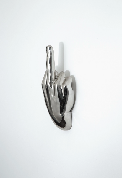 Silver Middle Finger Wall Mount
