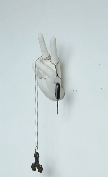 Peace Hand Wall Mounted Hook Sculpture